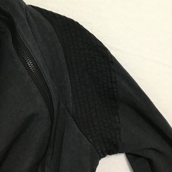 Lululemon Sway Cowl Neck Zip Up Jacket  Charcoal Grey/Black Size 4 - Picture 12 of 14